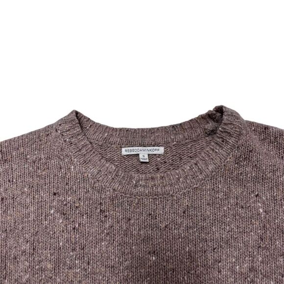 Rebecca Minkoff Women's Brown Crewneck Wool-Blend Sweater Size S - Picture 2 of 3